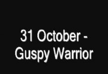 guspy warrior 31 october